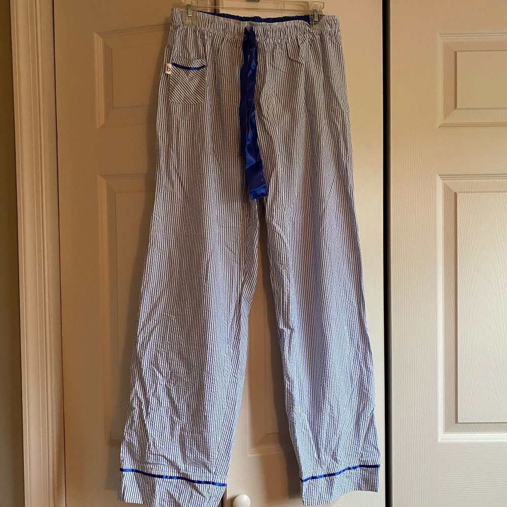 🌟BOGO🌟 Blue white striped seersucker pj pants